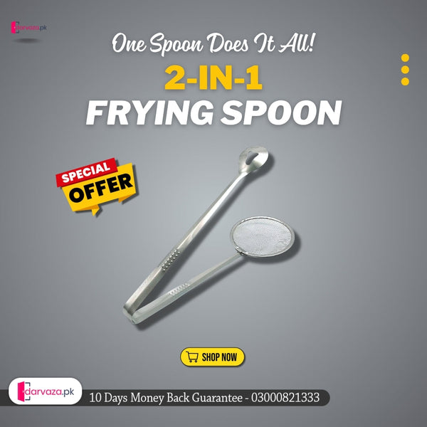 Multi-Functional 2-in-1 Frying Filter Spoon & Clip Oil Strainer for Kitchen