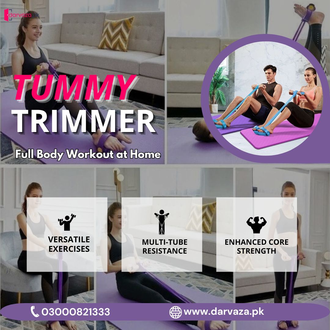 Heavy Duty 4 Tube Tummy Trimmer Pedal Puller Fitness Resistance Band