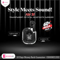 Azaadi Sale Offer Premium Quality Air 31 Transparent Crystal Bluetooth Wireless Earbuds Head Set for Clear Loud & Distortion Free Sound