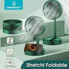 USB rechargeable telescopic folding fan