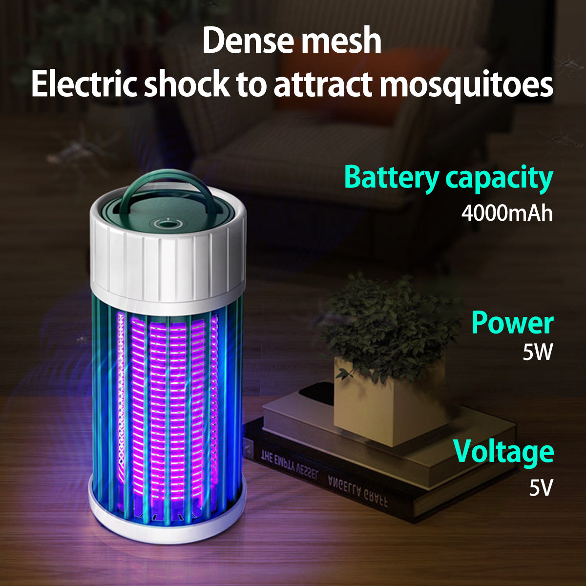 Eummy Portable Electric Bug Zapper Safe Non-toxic Mosquito Killer with Night Light USB Mosquito Fly Trap Repellent Lamp Protection Area Up to 400 Square Feet for Home