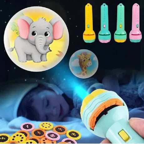 Mini Projector Torch Toy with 3 Slides & 24 Patterns for Kids