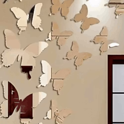 3D Acrylic Mirror Butterflies Self Adhesive Wall Art Decals Stickers Set For Home Decoration