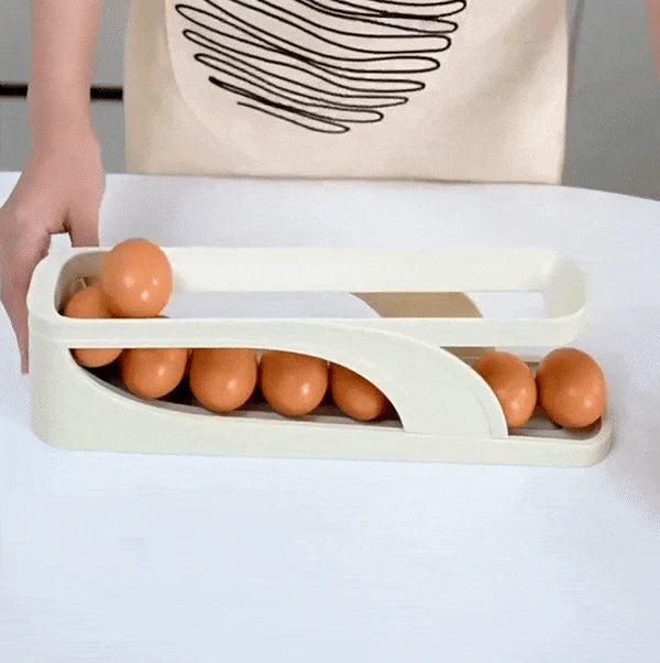 Automatic Rolling Egg Holder Dispenser Space Saving Egg Tray