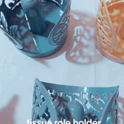 (Pack of 2) Plastic Flower Design Tissue Roll Paper Holder For Home and Outdoor Use