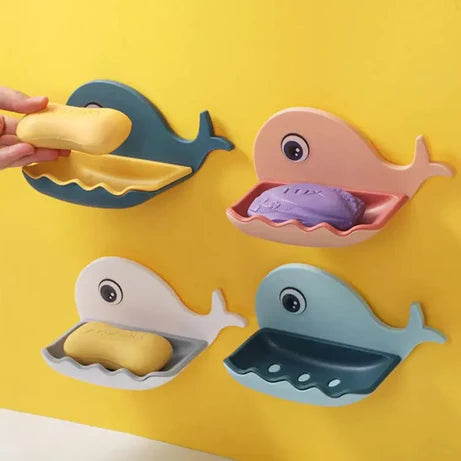 Pack of 2 Fish Shape Wall Mounted Soap Holder Dish Stand