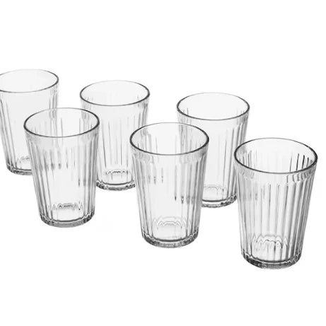 Glint Glass – Pack of 6 Clear Drinking Glasses (250ml)