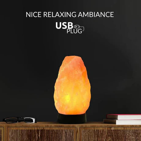 USB Himalayan Salt Lamp Night Light for Relaxation & Home Decor