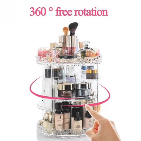 360° Rotating Makeup Organizer Large Capacity Cosmetic Storage Box