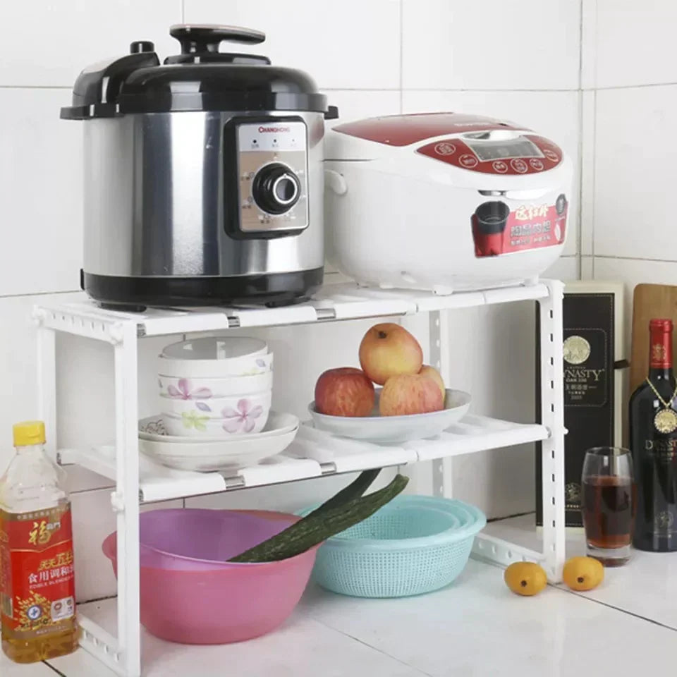 Adjustable under sink storage shelf – photo 2