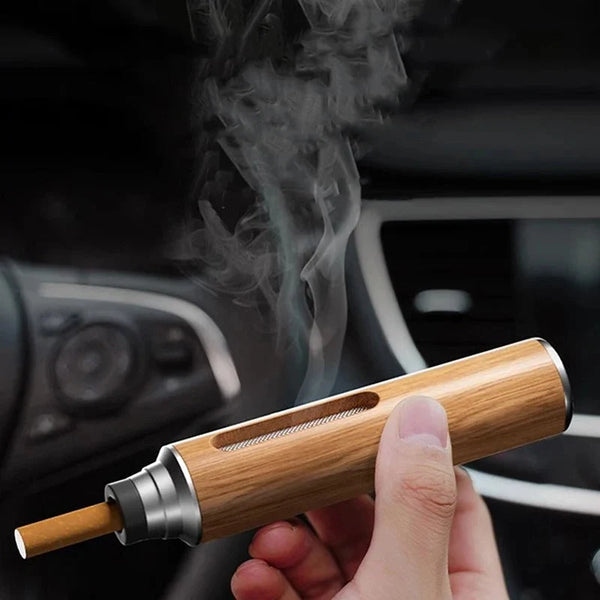Portable handheld mini ashtray with lid