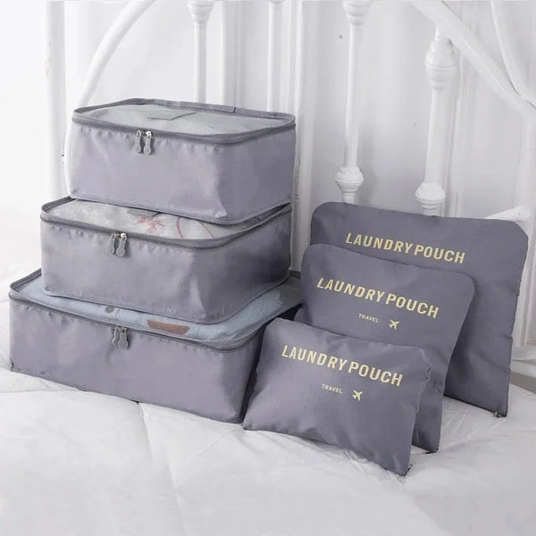 6-piece travel storage organizer bag set