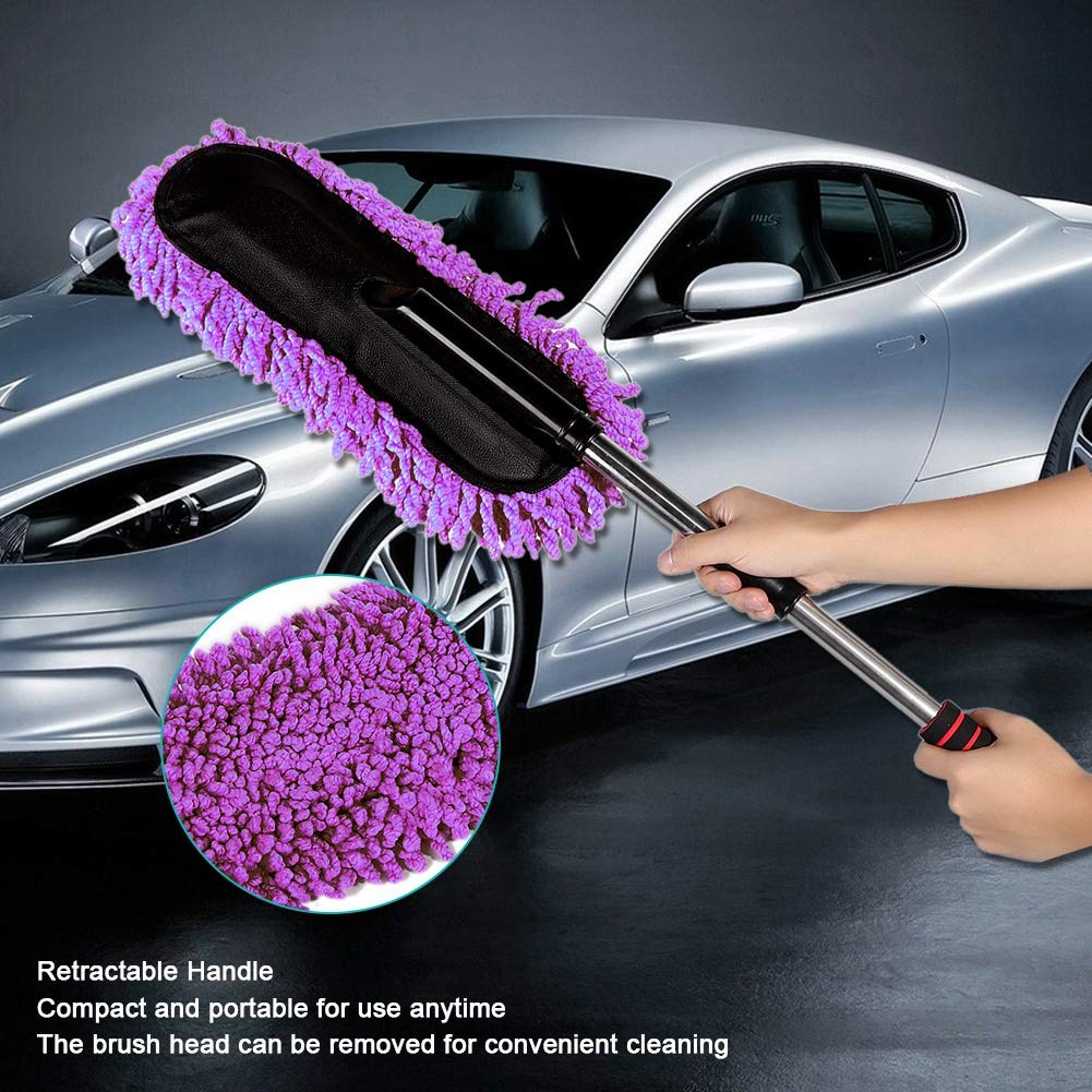 Microfiber car cleaning duster with telescopic handle – photo 2