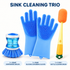 Sink Cleaning Bundle – Dish Brush, Scrubbing Gloves & Bottle Brush