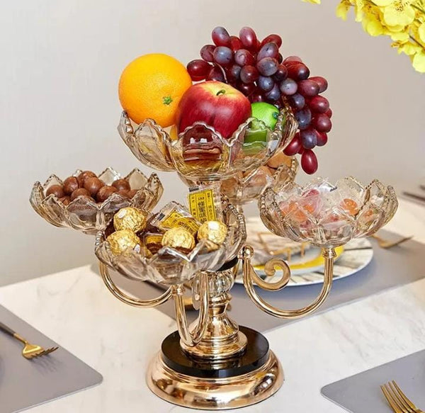 Rotating fruit decor tray rack