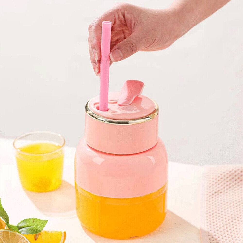 800ml USB Rechargeable Portable Juicer Blender Cup with Straw