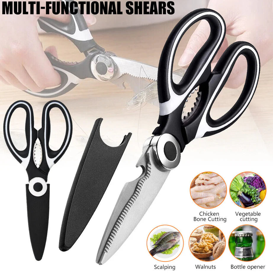 Stainless Steel Kitchen Scissors for Meat, Fish, Vegetables & Herbs