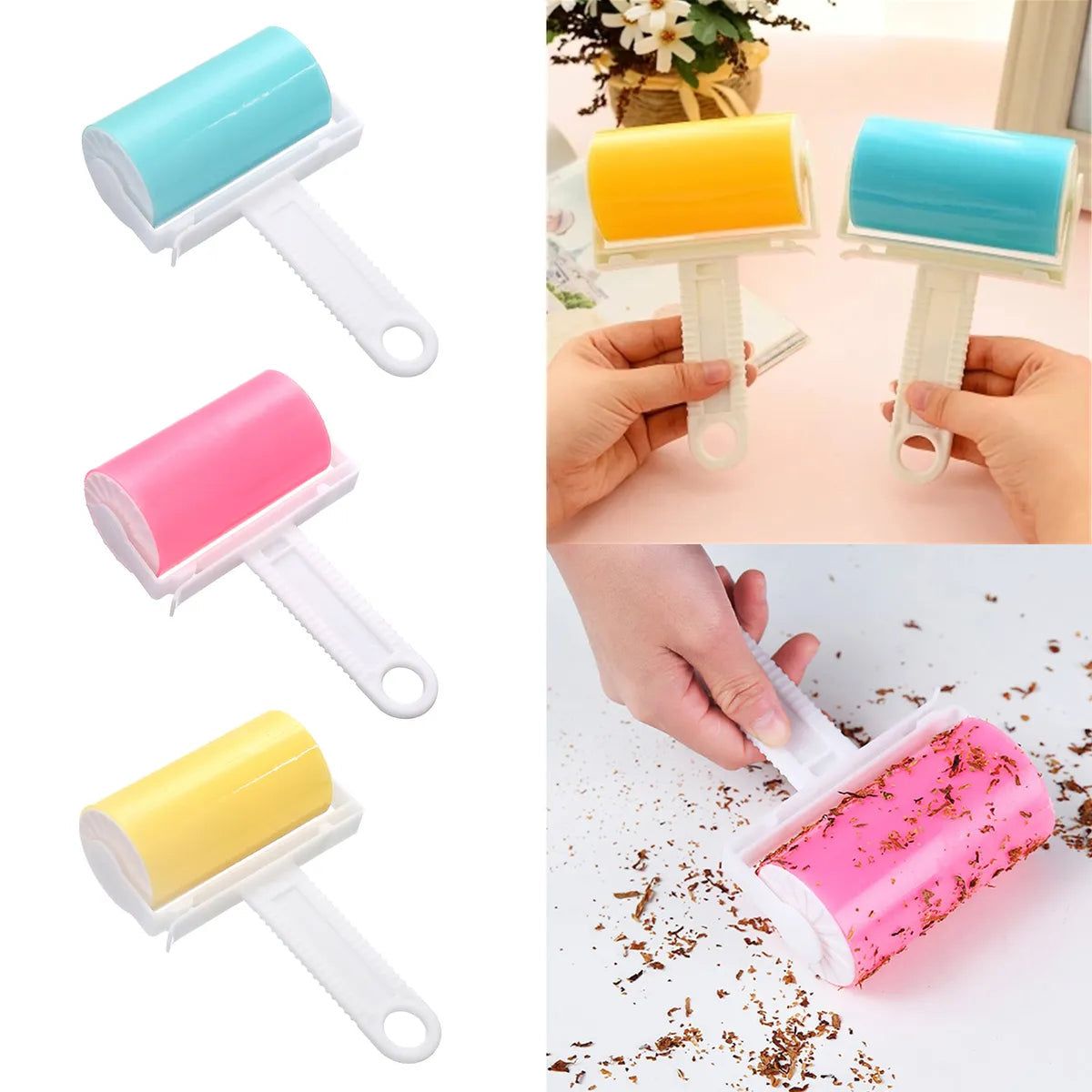 Pack of 2 Washable Reusable Sticky Lint Rollers for Lint Removal