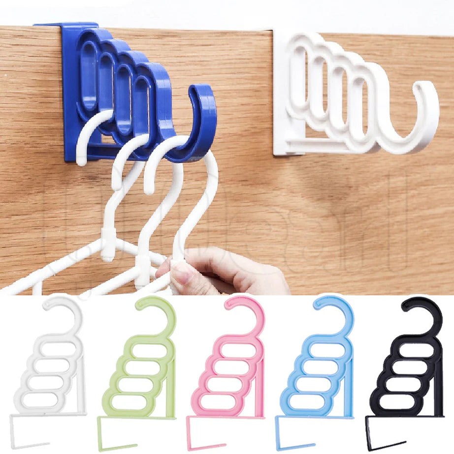 6 Pcs Over Door Multi Hanger Holder 5 Holes for Clothes & Towels