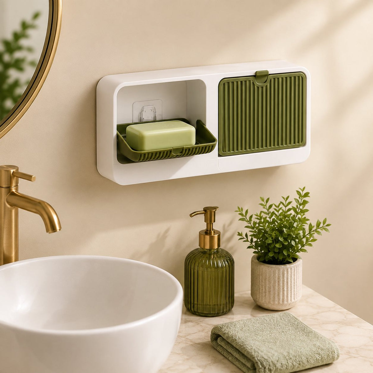 Double Wall Mounted Soap Holder -No Drlling