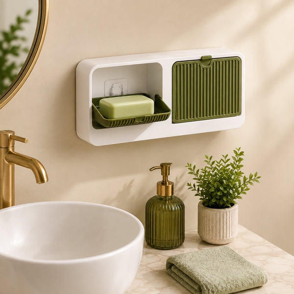 Double wall-mounted soap holder