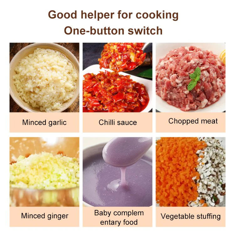 🏆 Last Day Special Price⏰Cordless Multifunctional Mini Electric Food Processor, Wireless Portable Kitchen Chopper for Minced Meat, Garlic & Baby Puree, Fast Food Prep Kitchen Helper