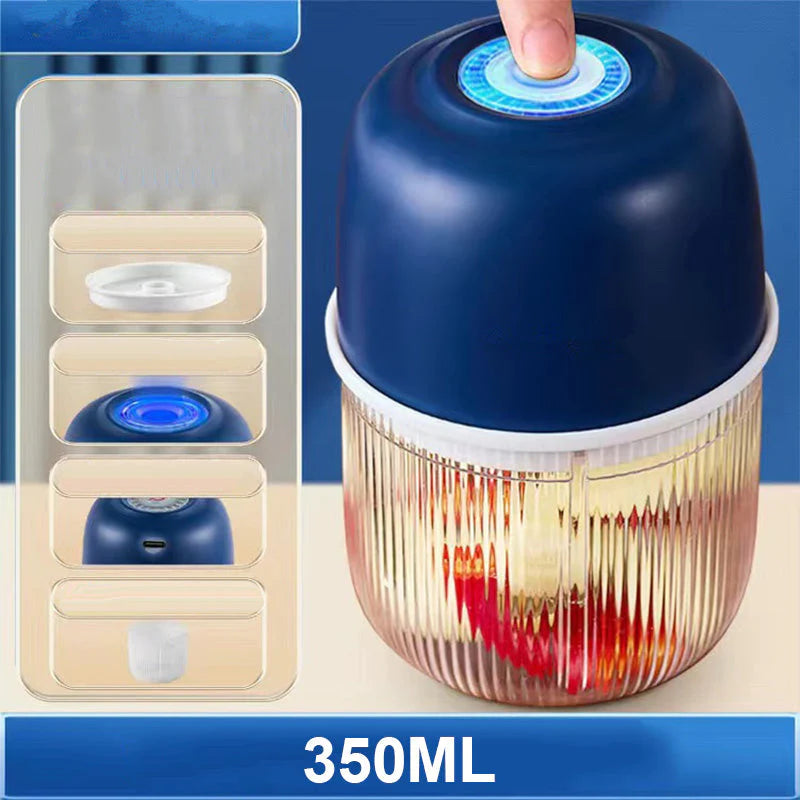 🏆 Last Day Special Price⏰Cordless Multifunctional Mini Electric Food Processor, Wireless Portable Kitchen Chopper for Minced Meat, Garlic & Baby Puree, Fast Food Prep Kitchen Helper