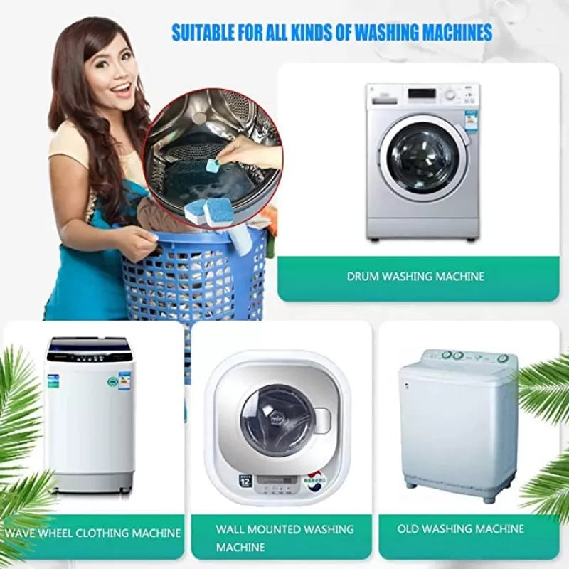 24/48 Pcs Washing Machine Cleaner Tablets for Deep Cleaning & Deodorizing