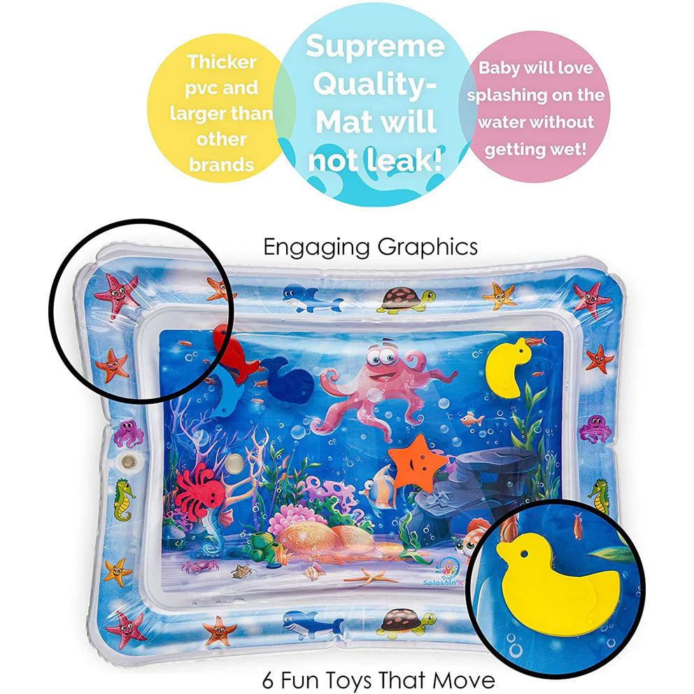 Inflatable Baby Tummy Time Water Play Mat for Fun & Development