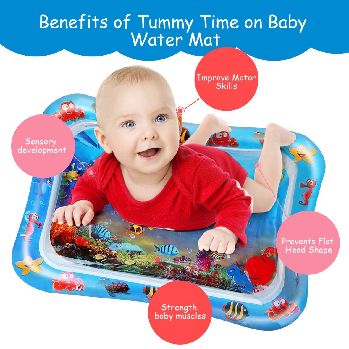 Inflatable Baby Tummy Time Water Play Mat for Fun & Development