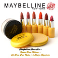 MAYBELLINE PACK OF 8 : LOOSE FACE SHINER + OIL FREE PAN CAKE + 6 MATTE LIPSTICKS