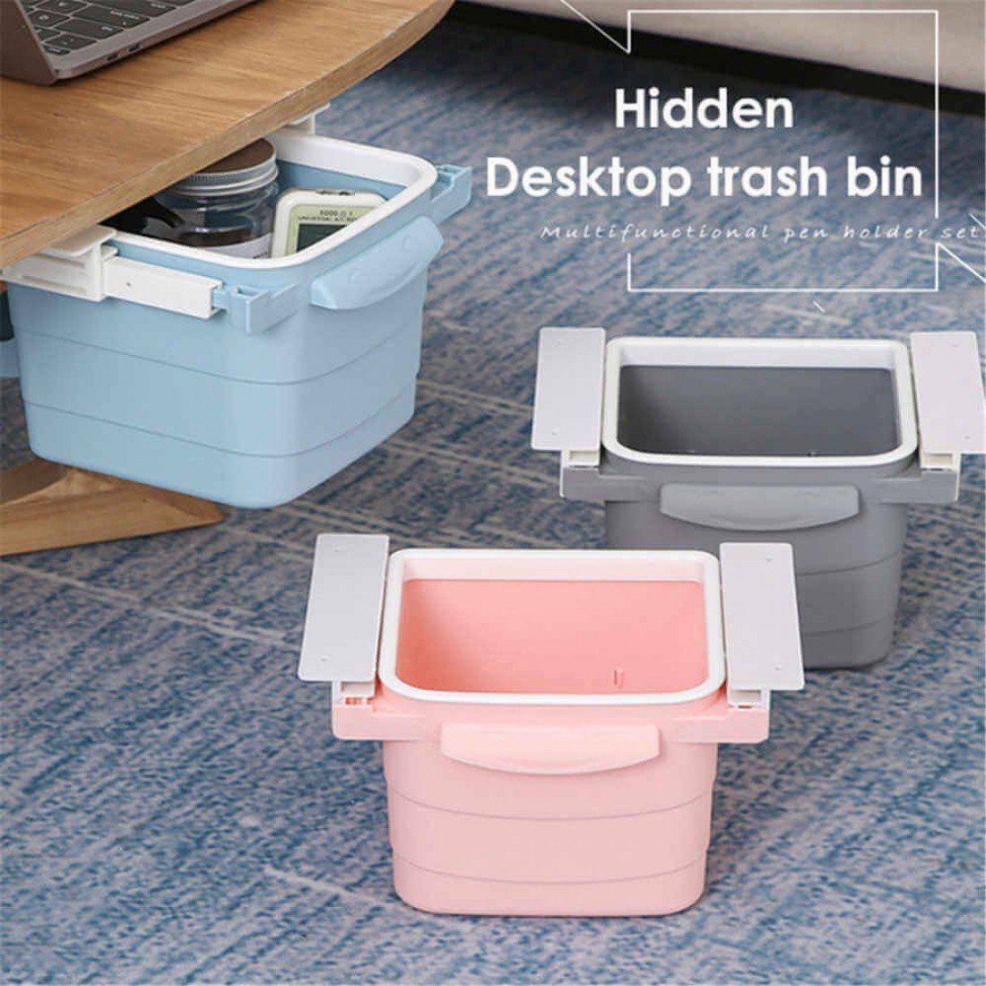 Retractable Hidden Waste Bin Under Table