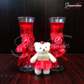Cute Teddy And Couple Glass Candle