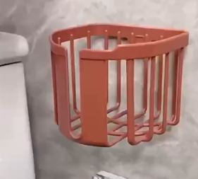 Bathroom Wall-mounted Draw Paper Rack Punch-free Storage Basket