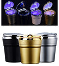 Universal Car Ashtray With Led Lights With Cover Creative Personality