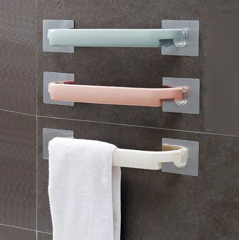 Self-adhesive Towel Holder Rack Wall Mounted Towel Hanger Bathroom