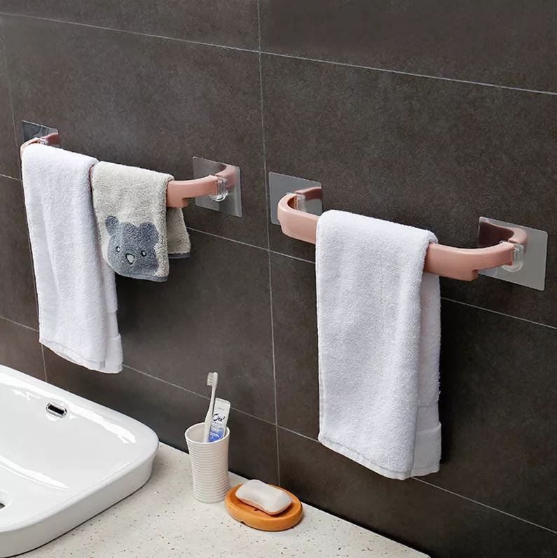 Self-adhesive Towel Holder Rack Wall Mounted Towel Hanger Bathroom