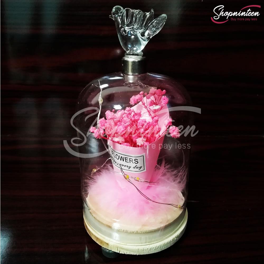 LED Jar with Colorful Rose Y4
