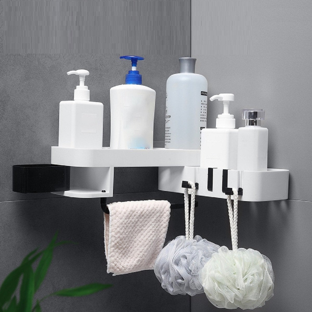 Corner Kitchen Bathroom Shelf Rotatable Wall Mounted