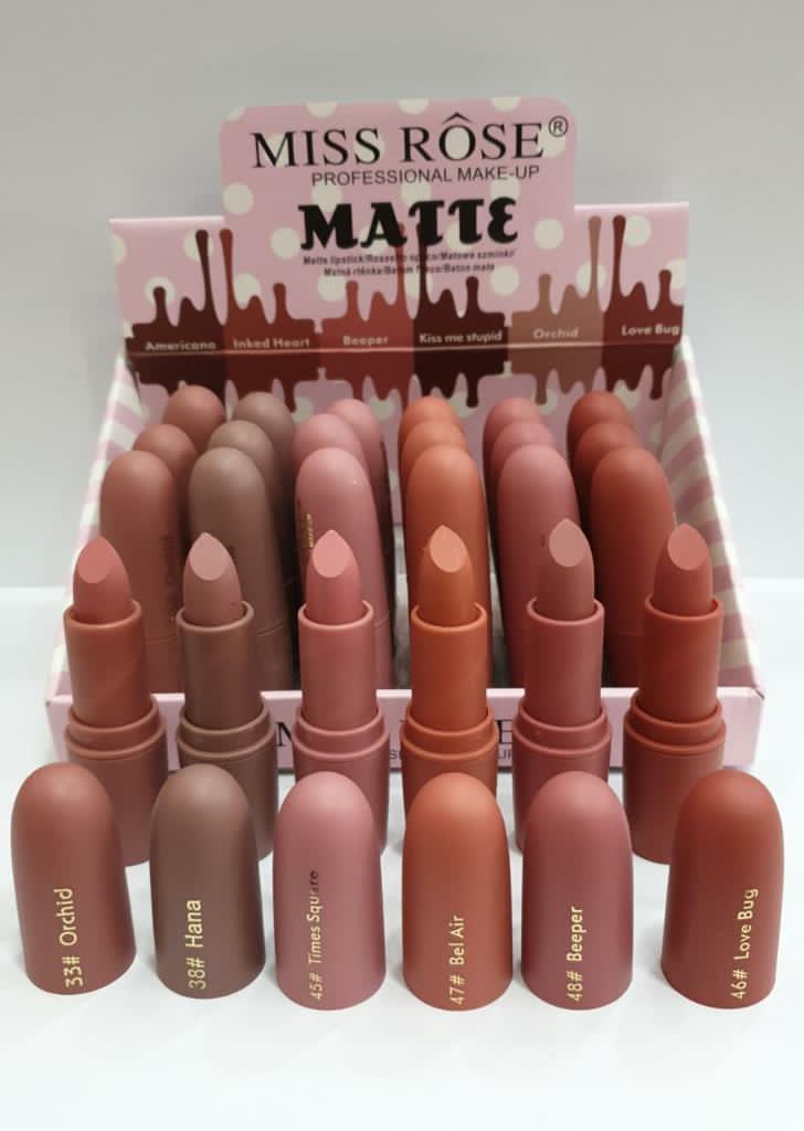 MISS ROSE NEW MATTE  BULLET LIPSTICKS (SET OF 6)