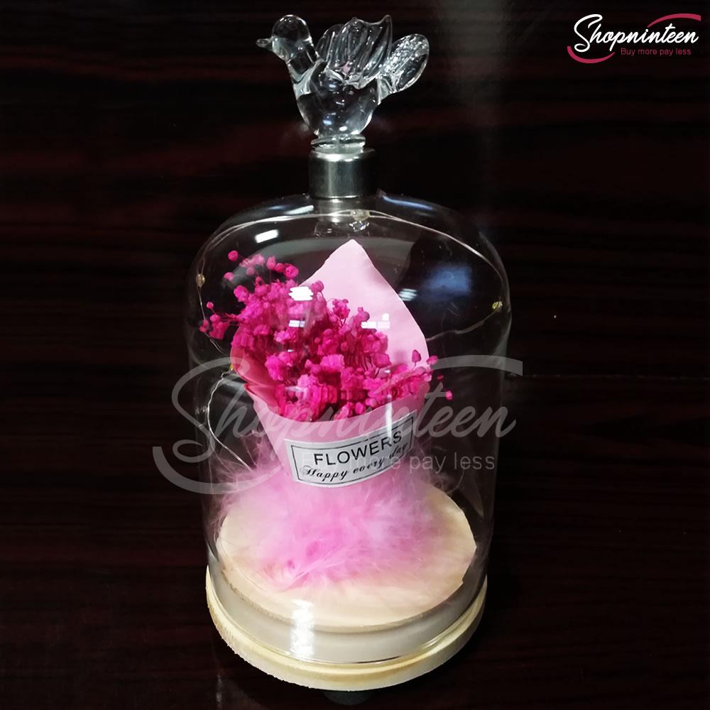 LED Jar with Colorful Rose Y4