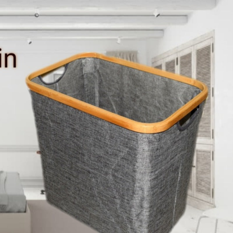 Smart Wooden Fabric Laundry Bin