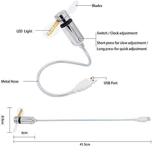 USB LED CLOCK FAN WITH TEMPERATURE