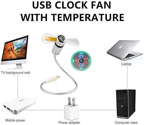 USB LED CLOCK FAN WITH TEMPERATURE