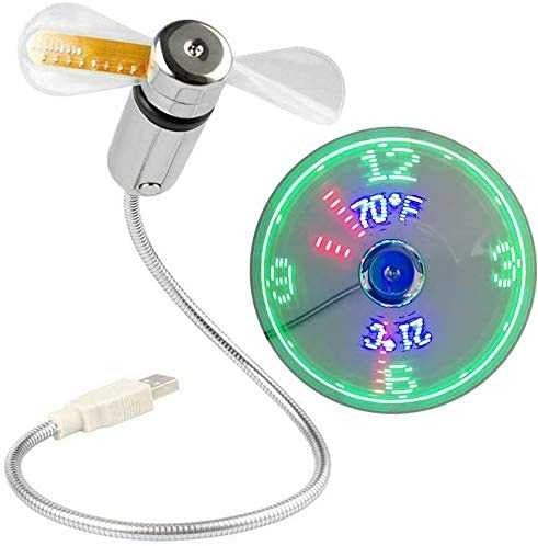 USB LED CLOCK FAN WITH TEMPERATURE