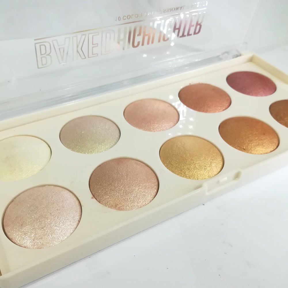10 COLOR PROFESSIONAL BAKED  HIGHLIGHTER PALETTE