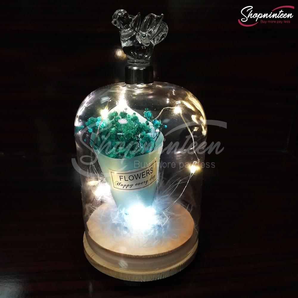 LED Jar with Colorful Rose Y4