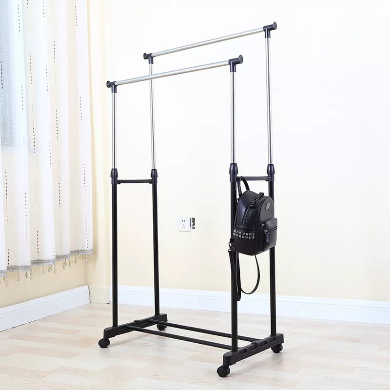 Lowes portable adjustable stainless steel rack clothes hanger pole