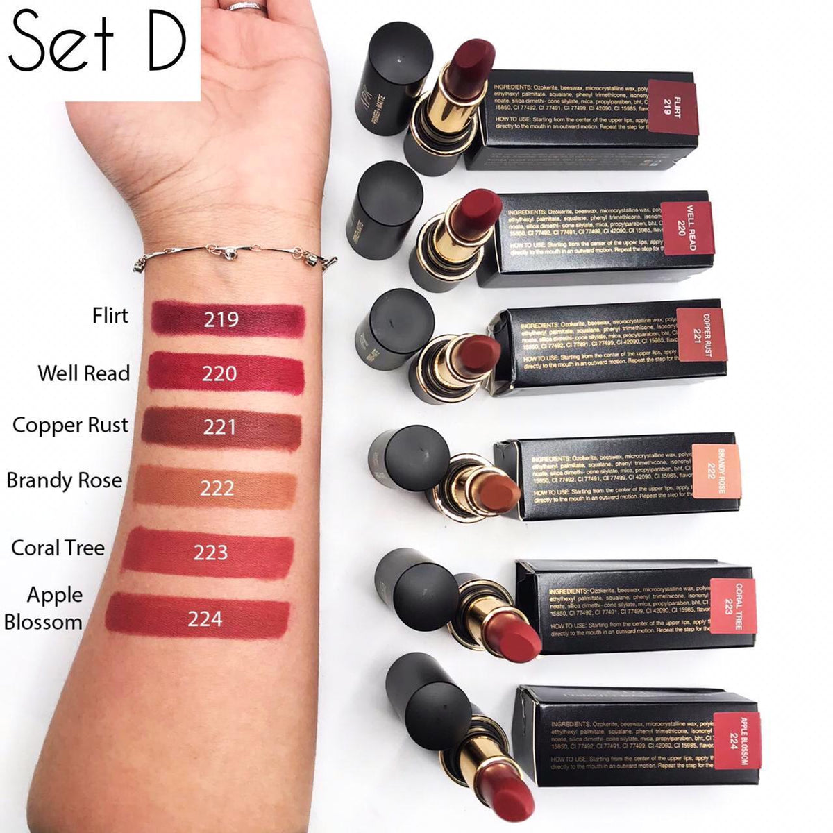 Apk matte+primer lipstick long lasting  pack of (Six) 6