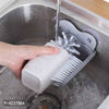 Glass washer with double sided bristle brush